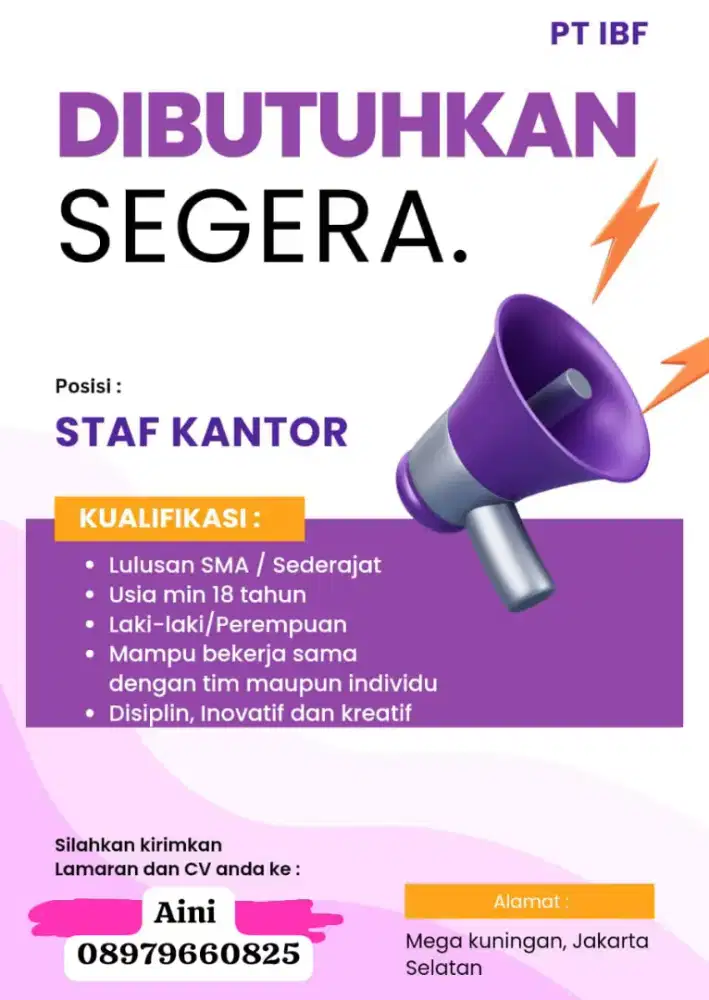 Dibutuhkan secepatnya