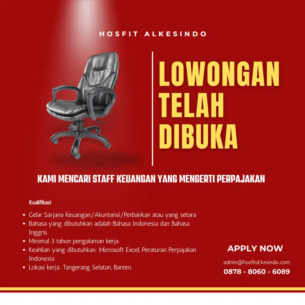 LOWONGAN UNTUK STAFF KEUANGAN