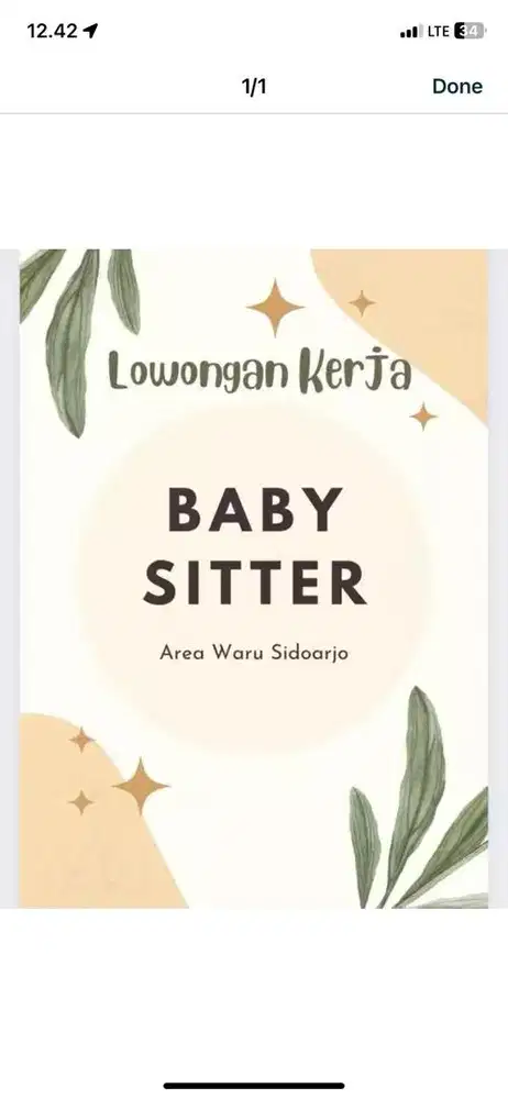 Lowongan Kerja Baby Sitter Sidoarjo
