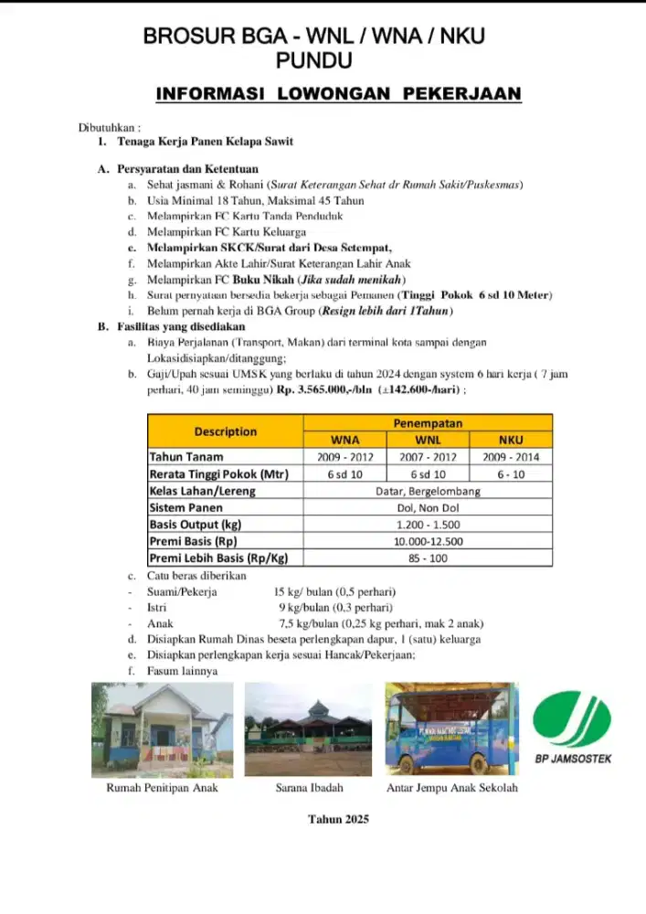 Lowongan kerja kelapa sawit
