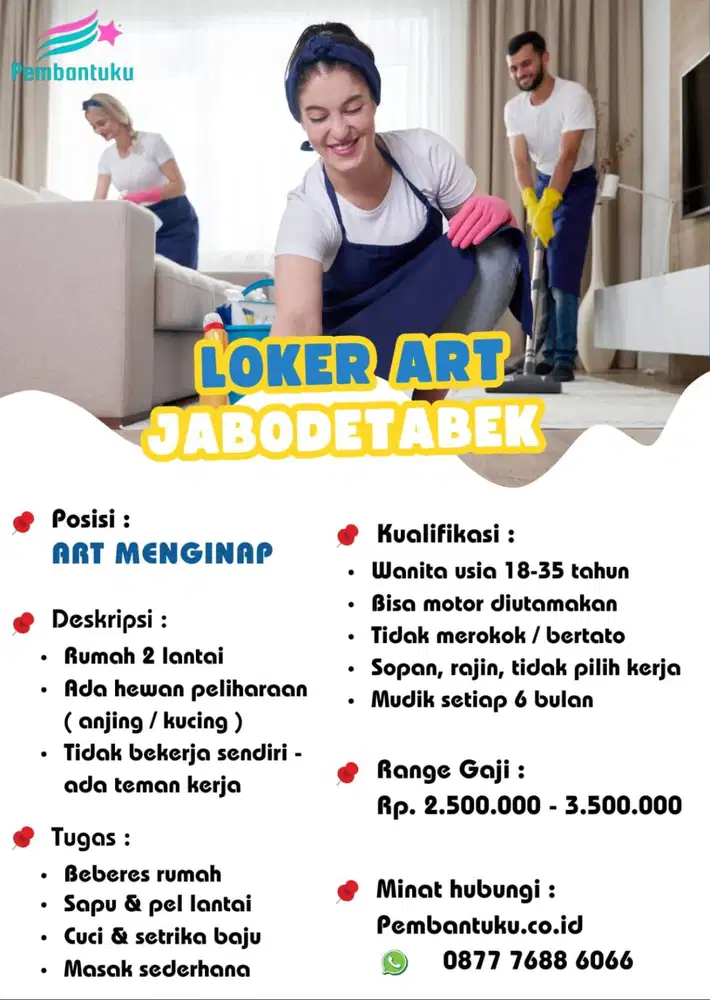 Lowongan kerja ART menginap