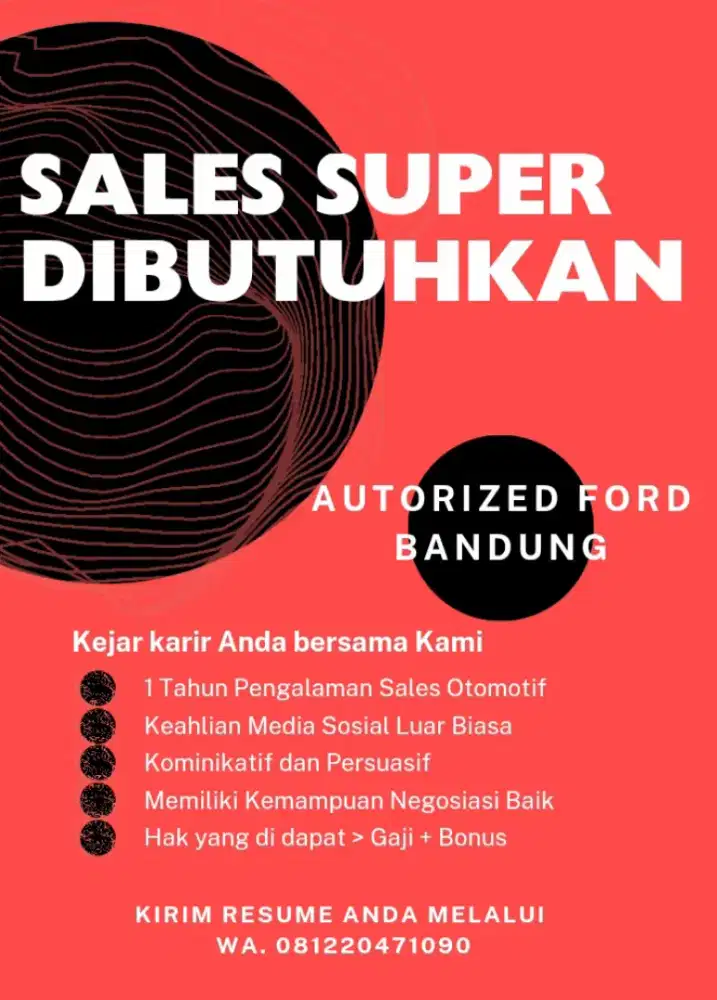 Sales Super Dibutuhkan