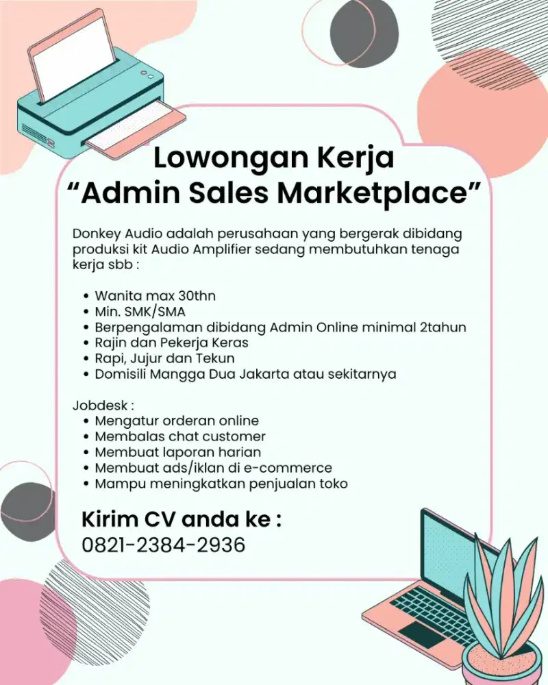 ADMIN SALES MARKETPLACE