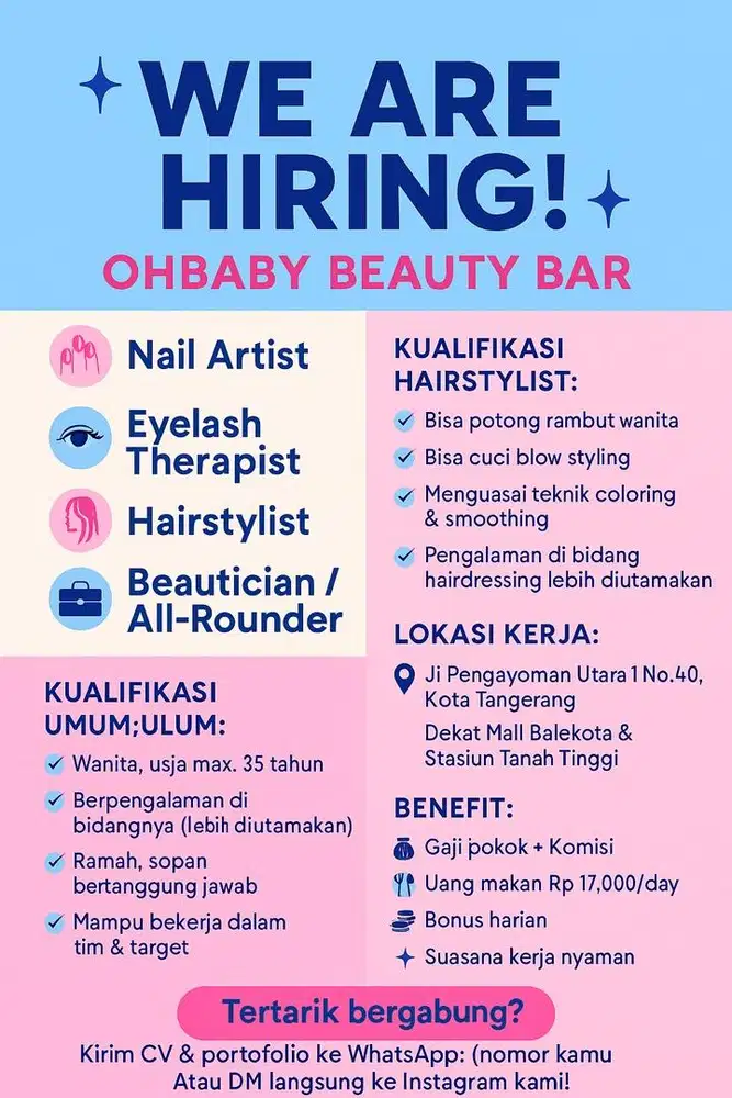 Lowongan kerja salon Kota tangerang