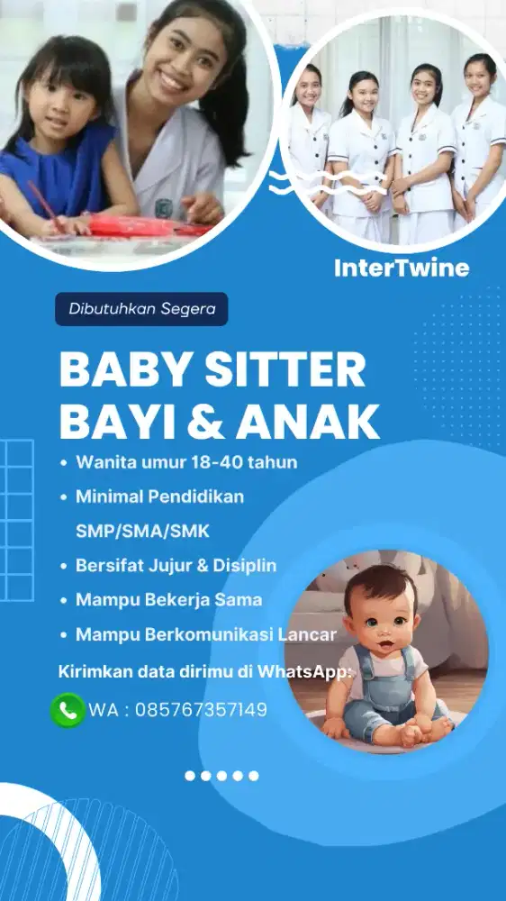Dicari Nanny berpengalaman, gaji siap naik kalau bagus kerja