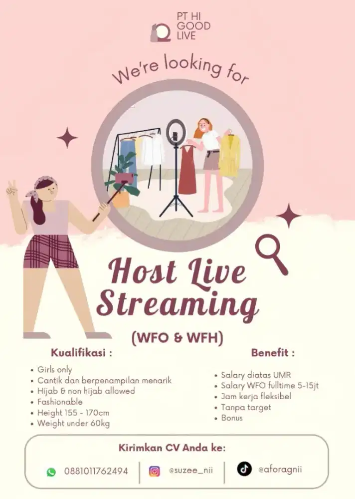 LOKER HOST LIVE PAKAIAN