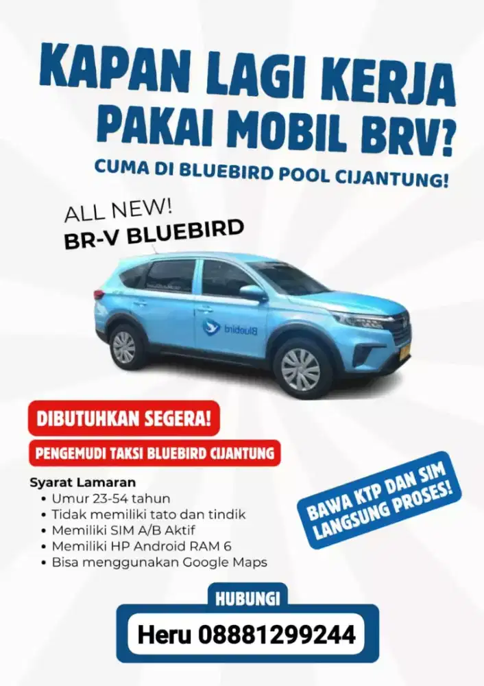 Dibutuhkan 20 orang Driver