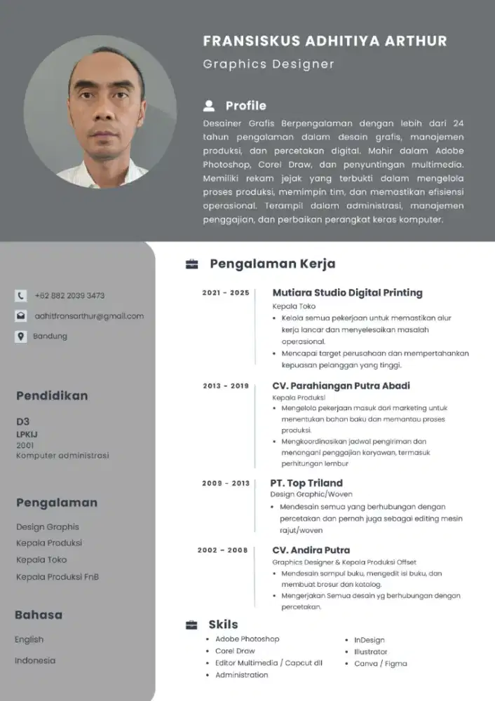 Desain Grafis berpengalaman