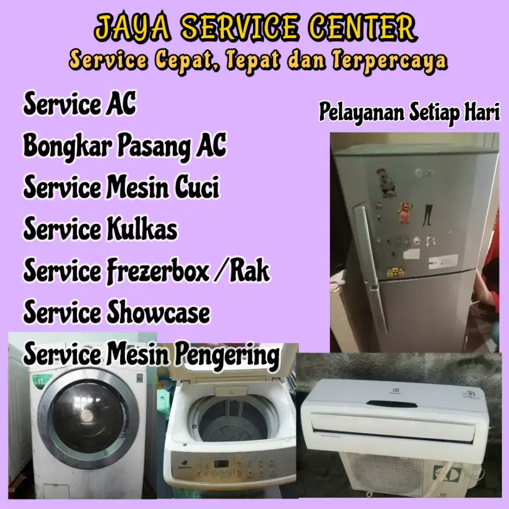 Service Mesin Cuci Bongkar Pasang AC Servis AC Kulkas Frezerbox Cerme