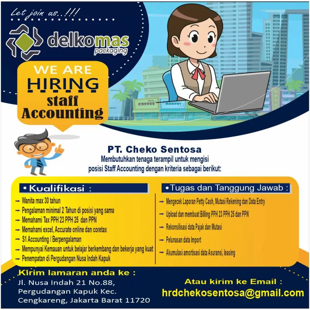Dibutuhkan Segera Staff Accounting