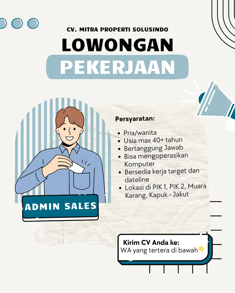 Dicari Admin Sales Property