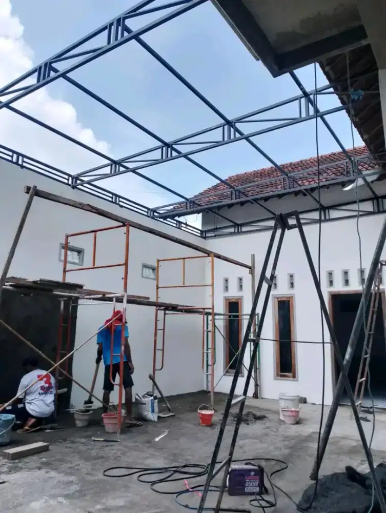 Tukang las kanopi bikin gudang dari wf