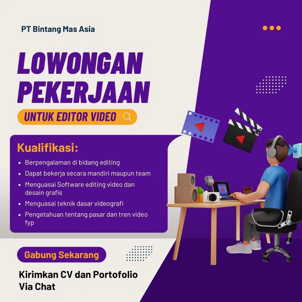 DIBUTUHKAN EDITOR YANG BERPENGALAMAN