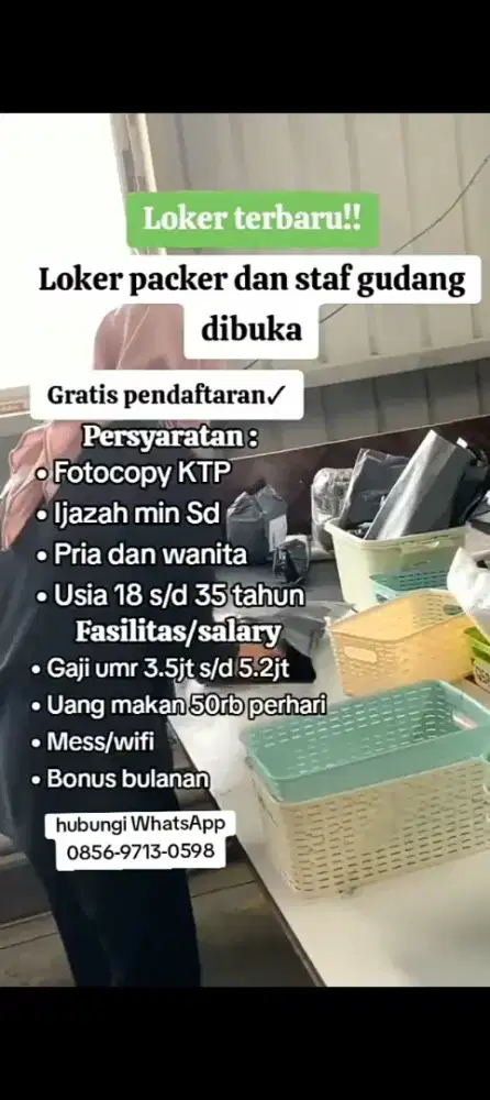 lowongan kerja tim packing barang online