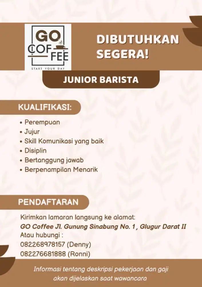 Junior Barista Coffee