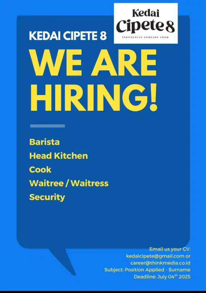 Lowongan Kerja F&B