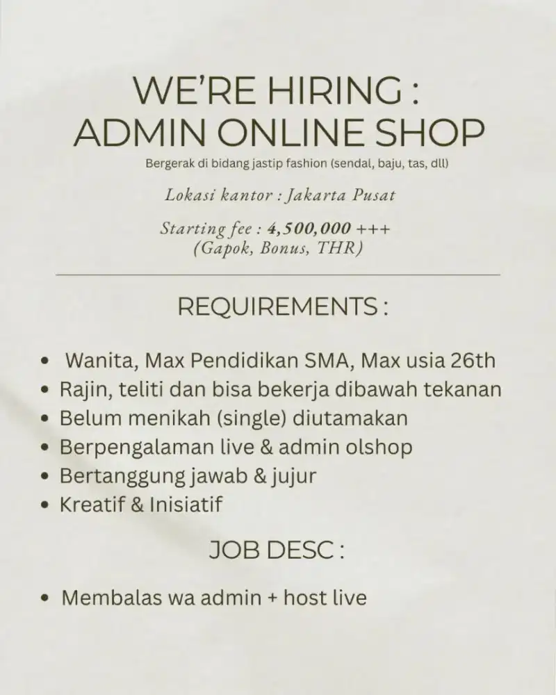 HOST LIVE JASTIP