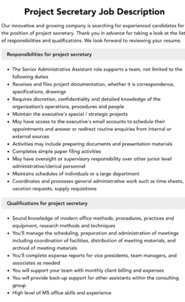 Project Secretary