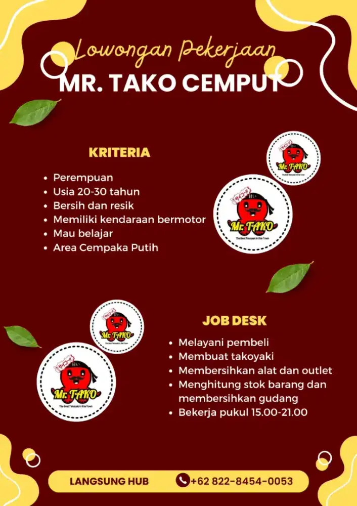 lowongan kerja Mr Takoyaki