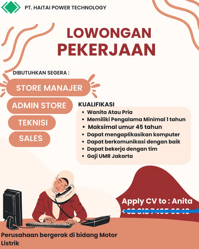 Kesempatan Anda Bisa Bergabung ke Perusahaan kami, Dibutuh Secepatnya