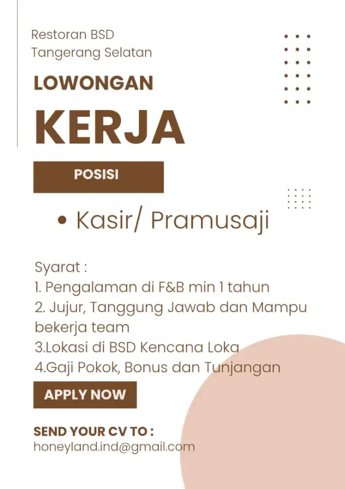 Kasir / Pramusaji