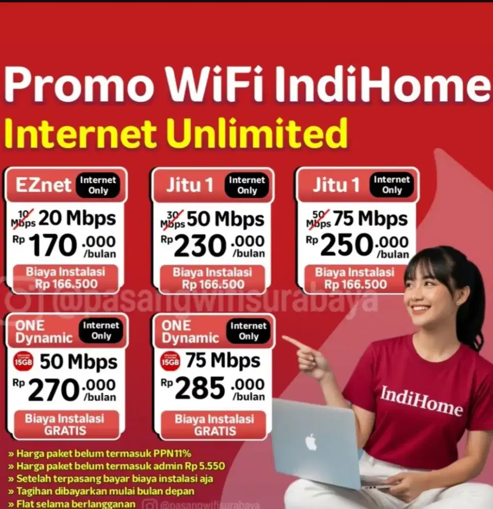 PASANG BARU WIFI INDIHOME ALL AREA