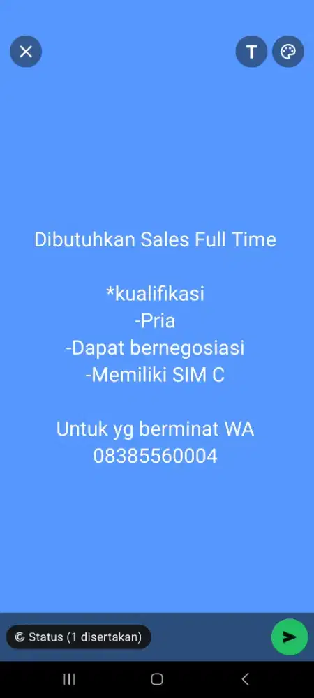 Lowongan kerja sales / marketing