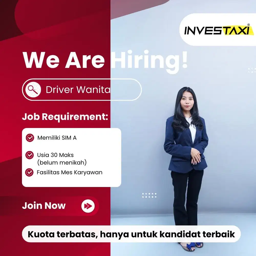 Loker Driver Wanita (Admin boleh melamar) Non Pengalaman boleh