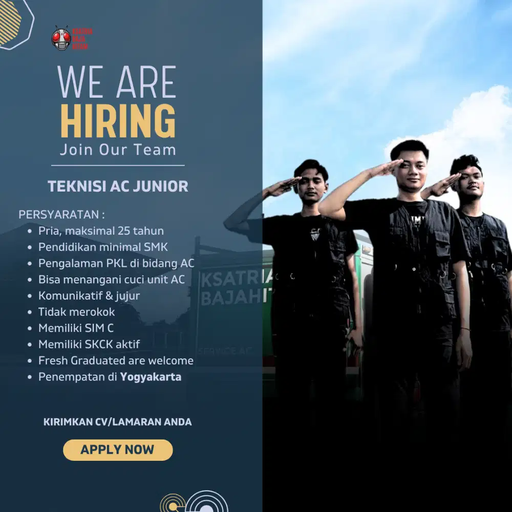 LOWONGAN KERJA TEKNISI AC JOGJA