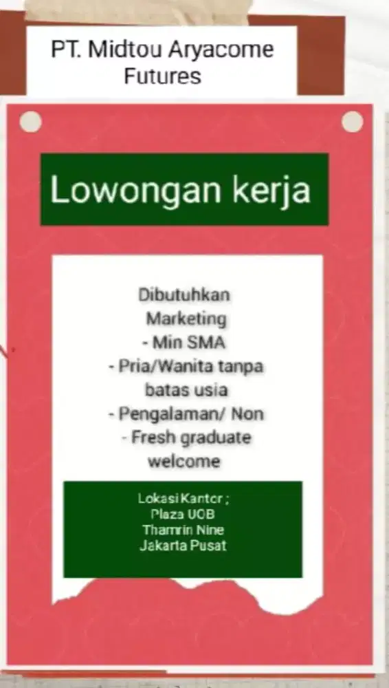 Marketing dan Assisten Manager