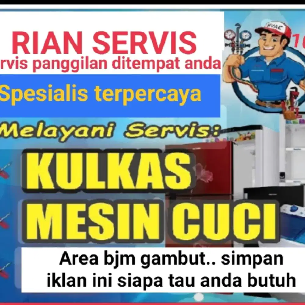 Servis kulkas. Mesin cuci. Ac