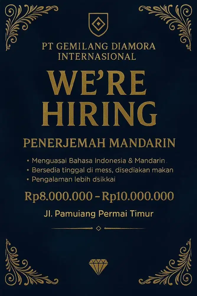 Lowongan Penerjemah Mandarin – Disediakan Akomodasi & Makan