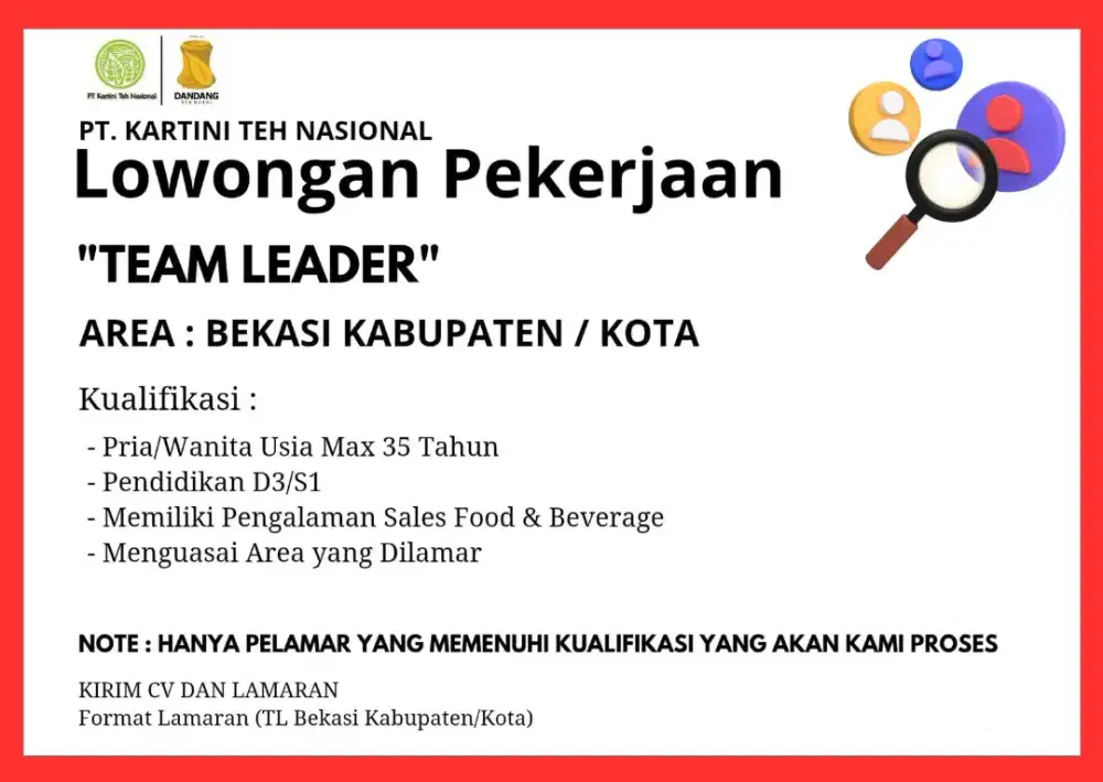 Lowongan sales motoris, team leader dan spg