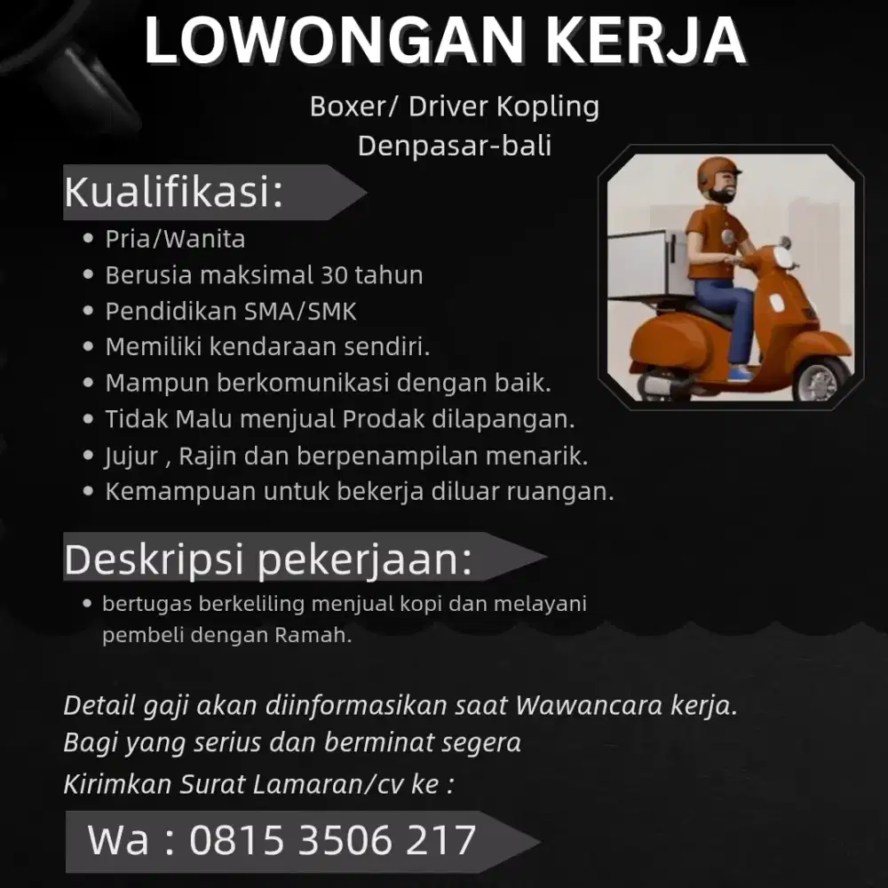 Boxer / Driver kopi keliling
