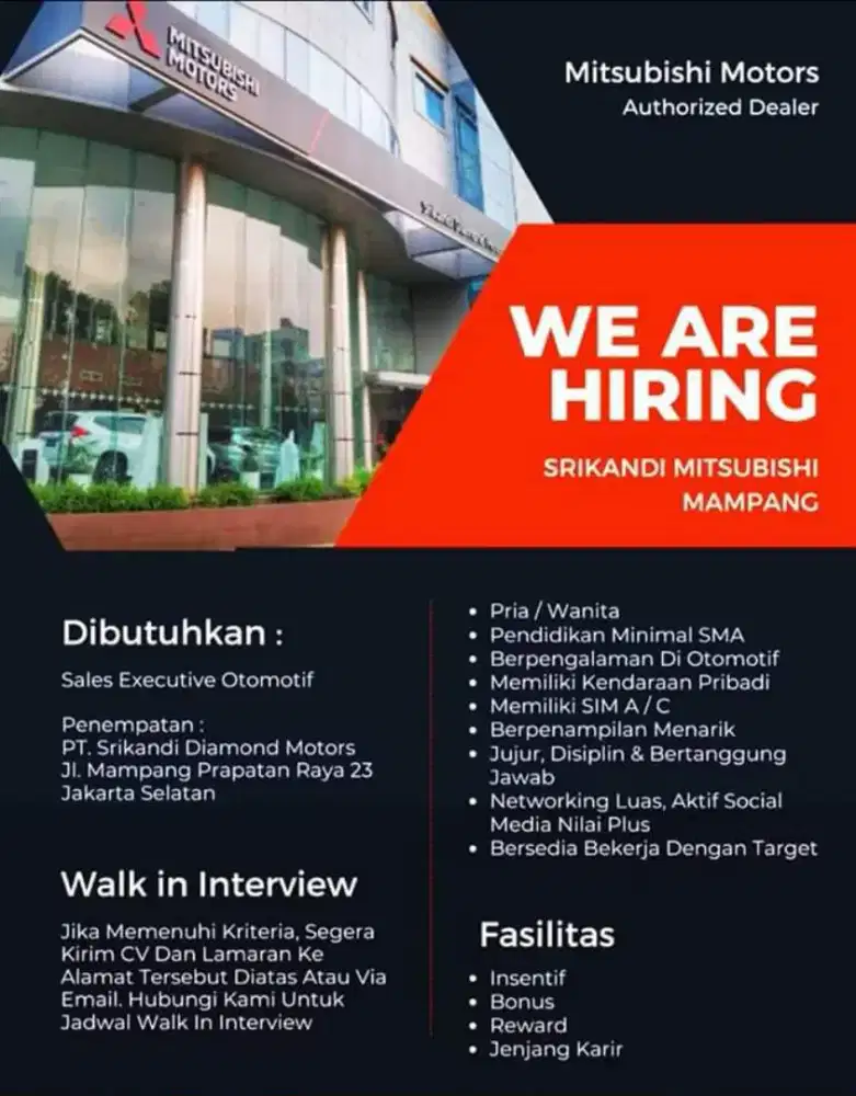 Lowongan Sales Counter Mobil