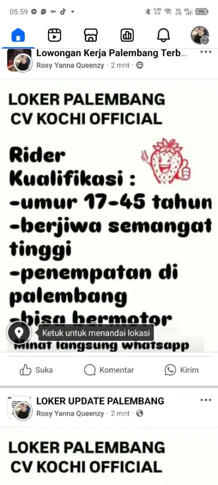 LOWONGAN KERJA JADI RIDER KOCHI