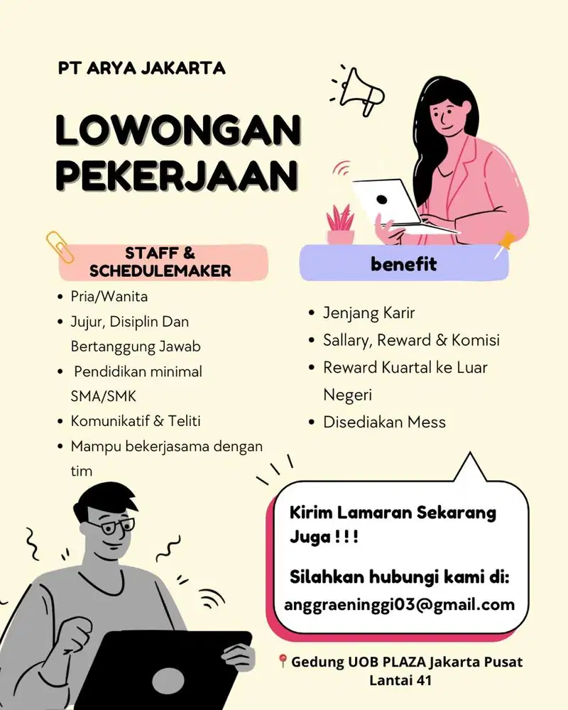 LOWONGAN PEKERJAAN !!!
