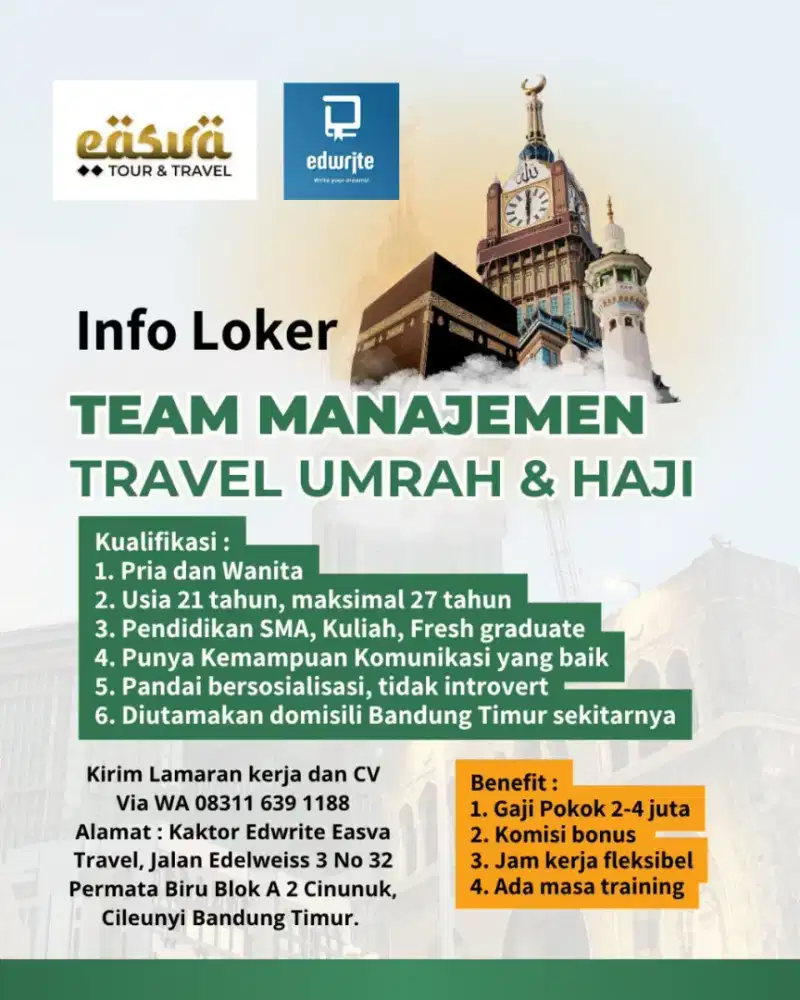 LOKER TRAVEL UMRAH BANDUNG