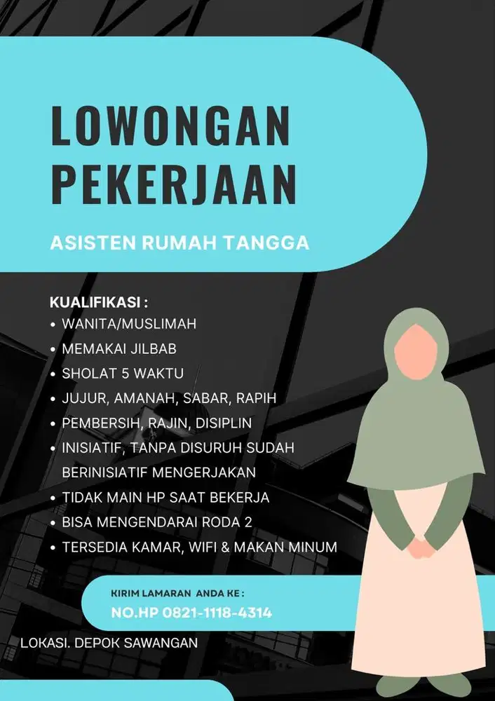 DICARI ASISTEN RUMAH TANGGA