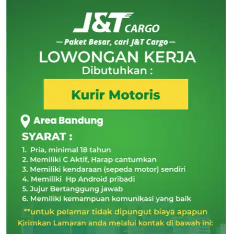 KURIR MOTOR J&T CARGO AREA BANDUNG
