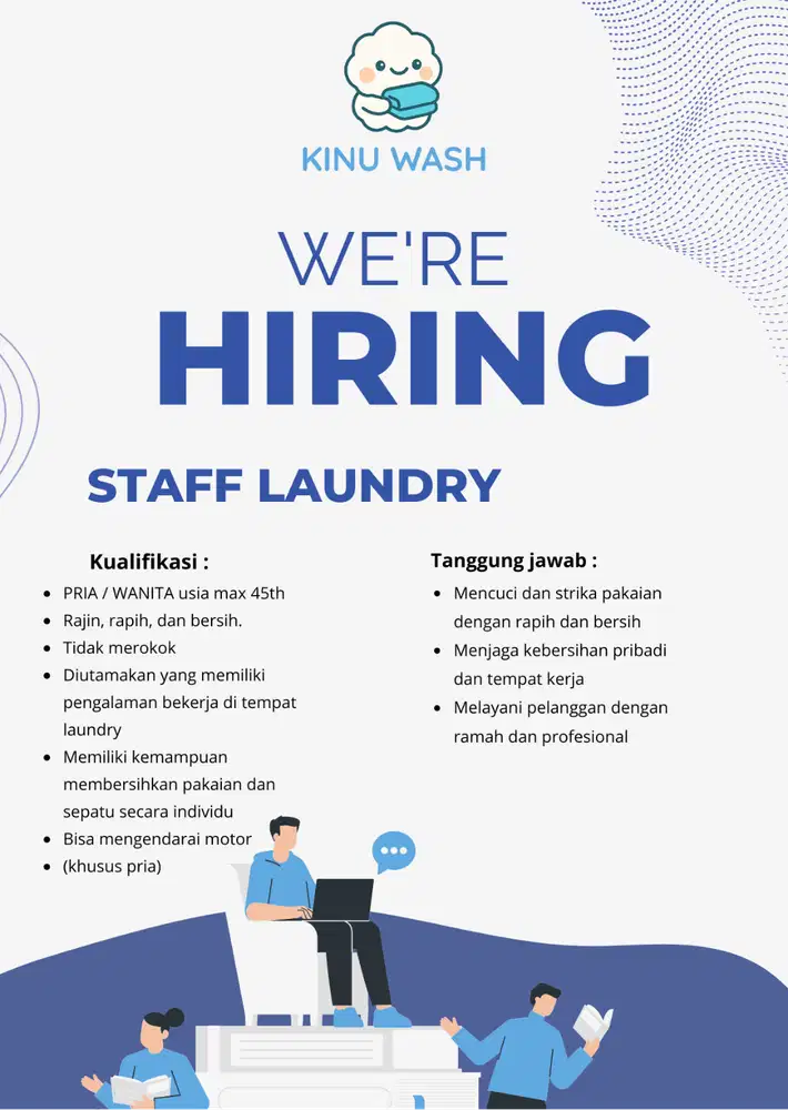 Bagian Produksi Laundry Diutamakan Wanita Berpengalaman