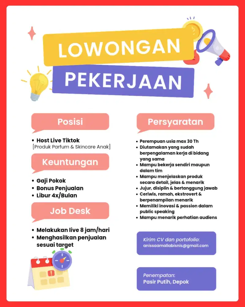 DI CARI HOST LIVE BUAT JUALAN DI T*K TOK