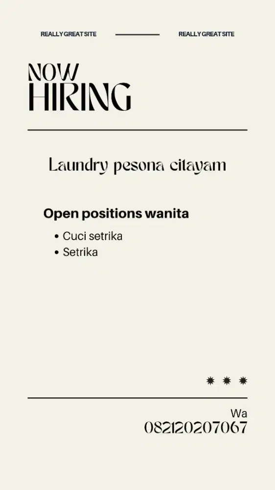 Loker pegawai laundry