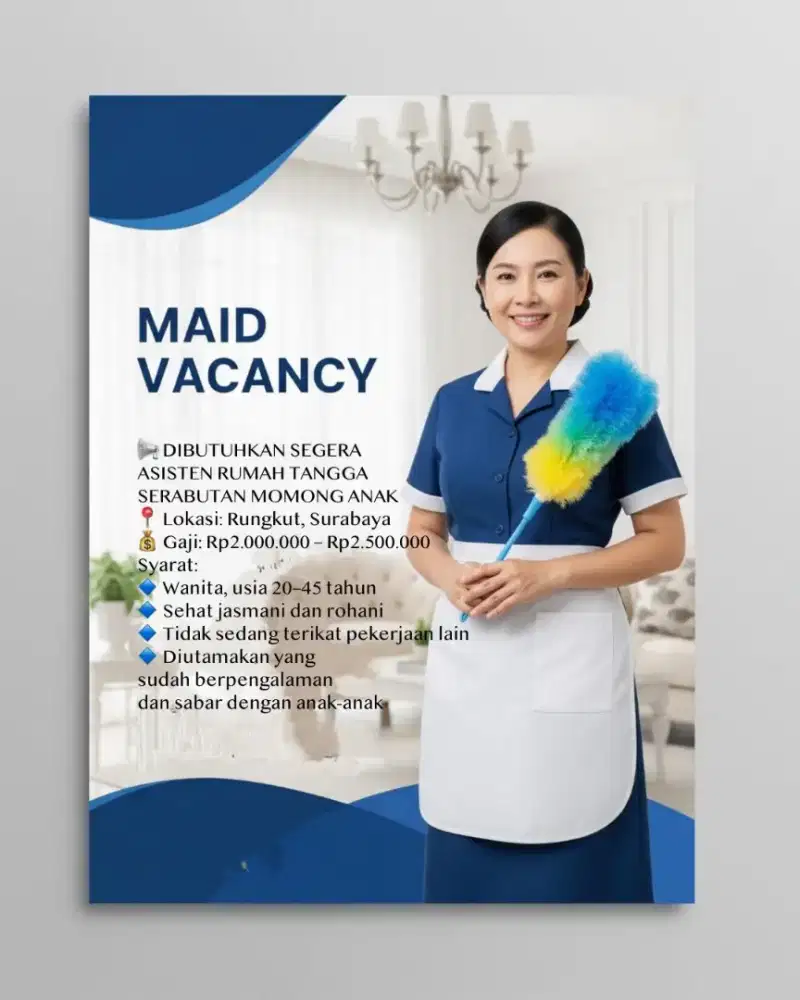 Lowongan ART Momong di Surabaya