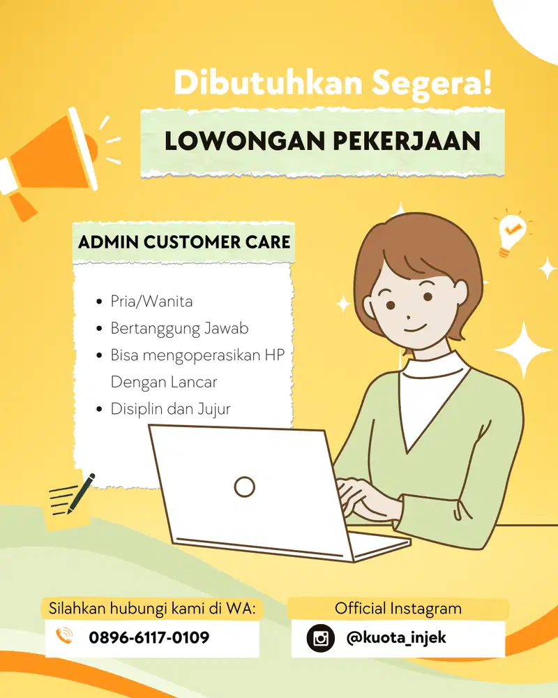 Admin Pelayanan Pelanggan WFH