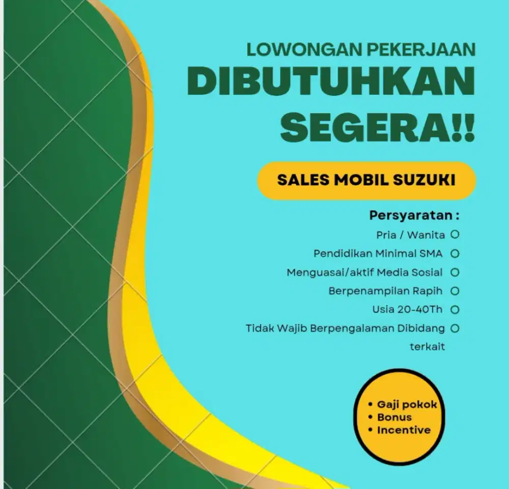DIBUTUHKAN WIRANIAGA PRIA ATAU WANITA