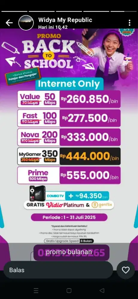 Promo pemasangan internet myrepublic