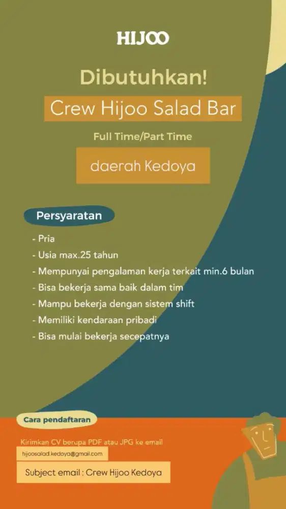 Dibutuhkan Part Time Crew Outlet