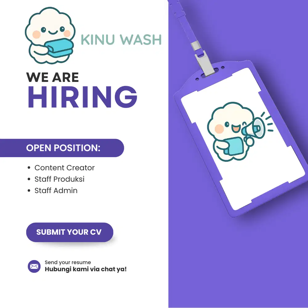 Staff Produksi / Admin / Content Creator untuk Laundry Profesional
