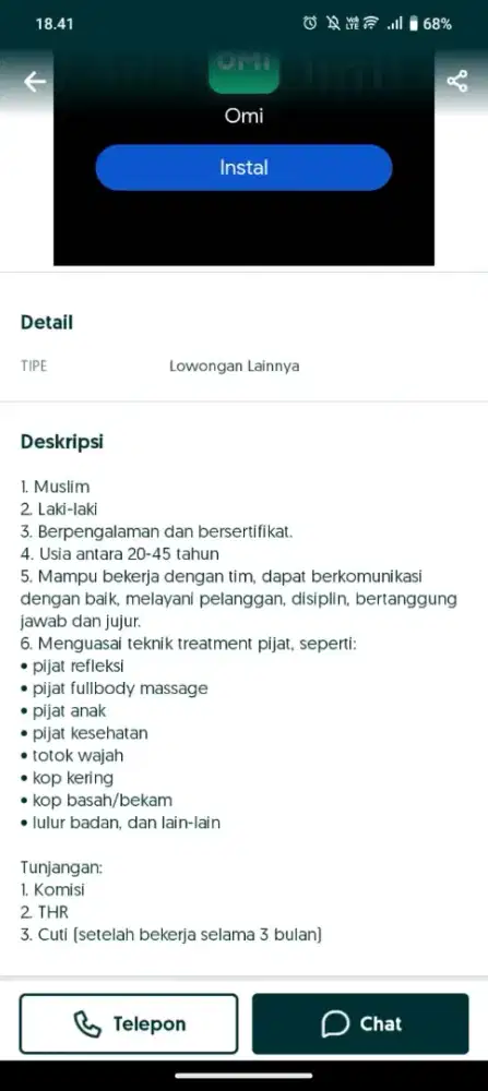 Dibutuhkan segera terapis pijat refleksi